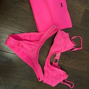 Hot pink triangl swimsuit